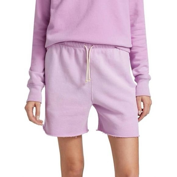 NWT RE/DONE x Hanes 80s Raw Hem French Terry Sweat Shorts In Faded Blossom Sz S - Picture 1 of 9